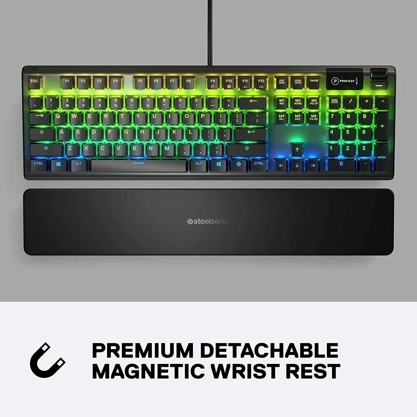 SteelSeries Apex 5 Hybrid Mechanical Gaming Keyboard - OLED Smart Display