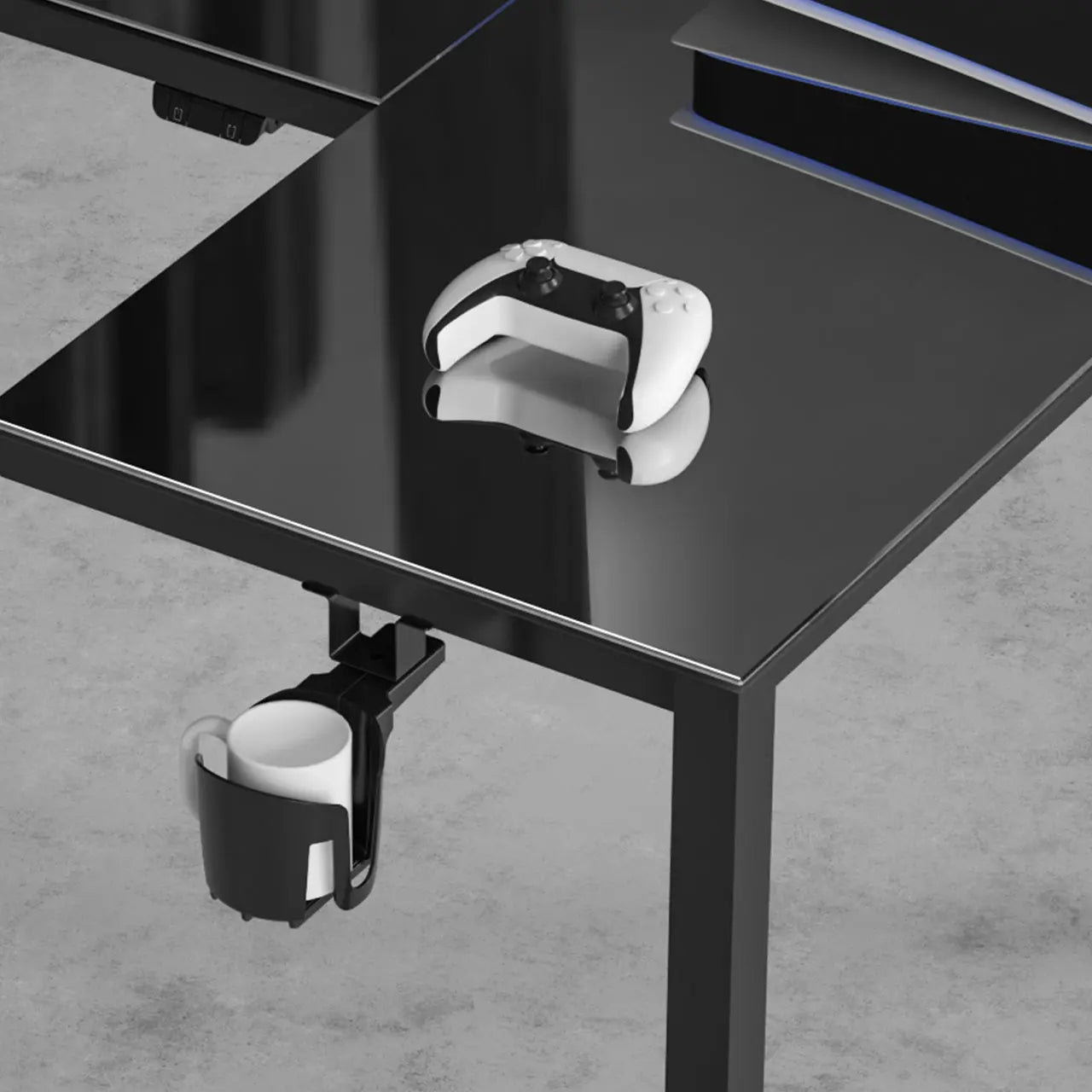 Eureka Ergonomic GTG-L60 Audio-Reactive Glass Gaming Desk