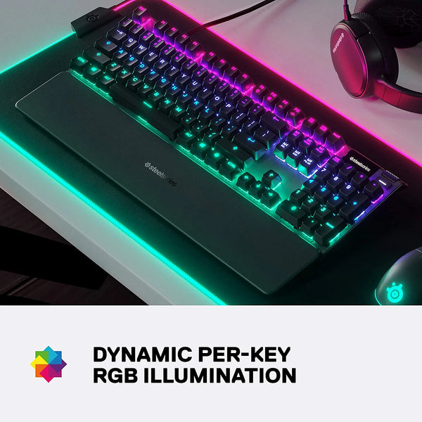 SteelSeries Apex 5 Hybrid Mechanical Gaming Keyboard - OLED Smart Display