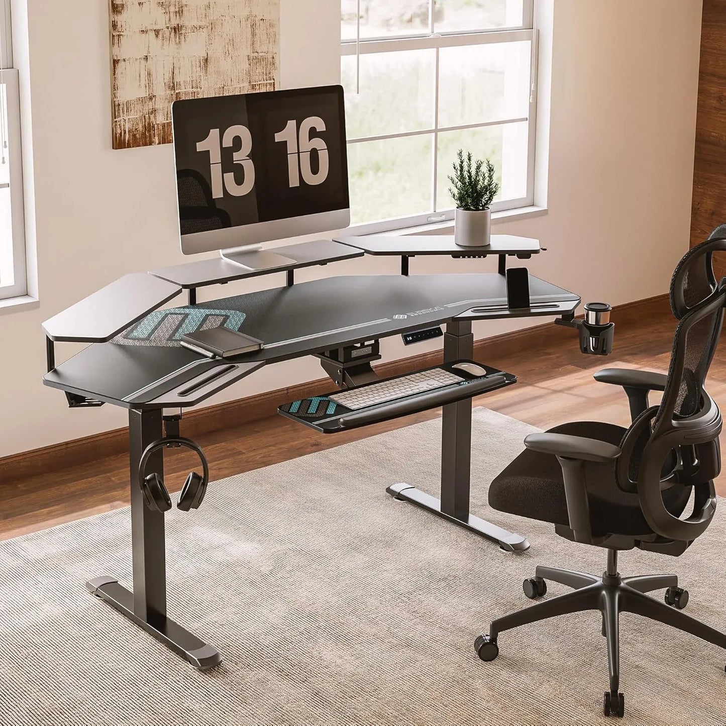 Mac's 72" Elite Wing-Shaped Command Desk